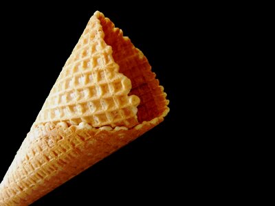 Delicious ice ball waffle cone