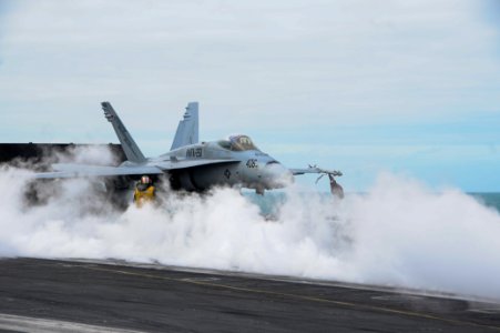 USS Theodore Roosevelt conducts flight operations. (16928607475) photo