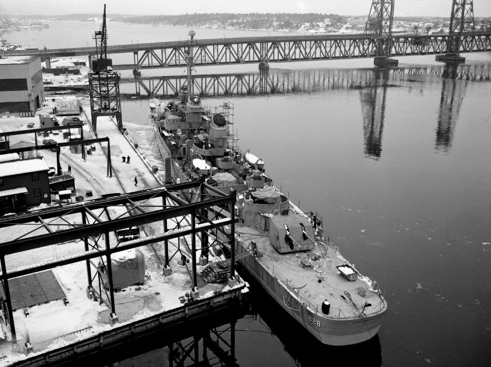 USS Timmerman (DD-828) fitting out at Bath Iron Works on 10 January 1952
