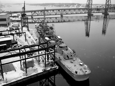 USS Timmerman (DD-828) fitting out at Bath Iron Works on 10 January 1952