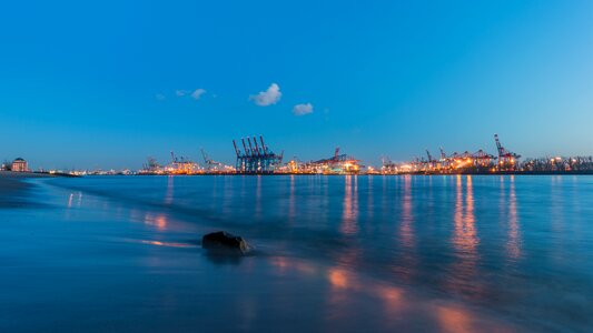 Sunset sky elbe photo