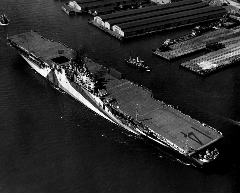 USS Ticonderoga CV-14 at Norfolk, May 30, 1944