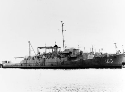 USS Tollberg (APD-103) laid up on 1 September 1959 (USN 1044056)