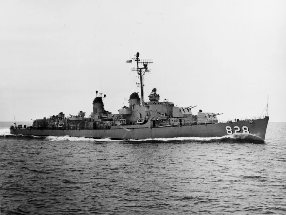 USS Timmerman (DD-828) underway off Newport RI in 1953