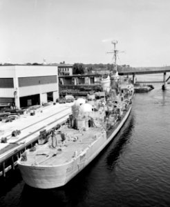 USS Timmerman (DD-828) fitting out at Bath Iron Works on 12 July 1951