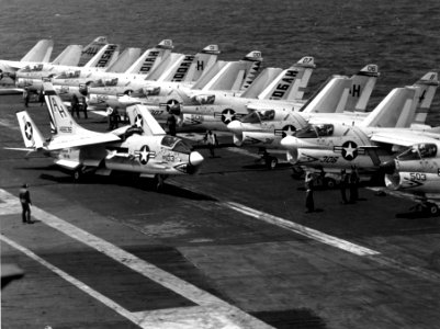 USS Ticonderoga (CVA-14) aft flight deck off Vietnam 1969