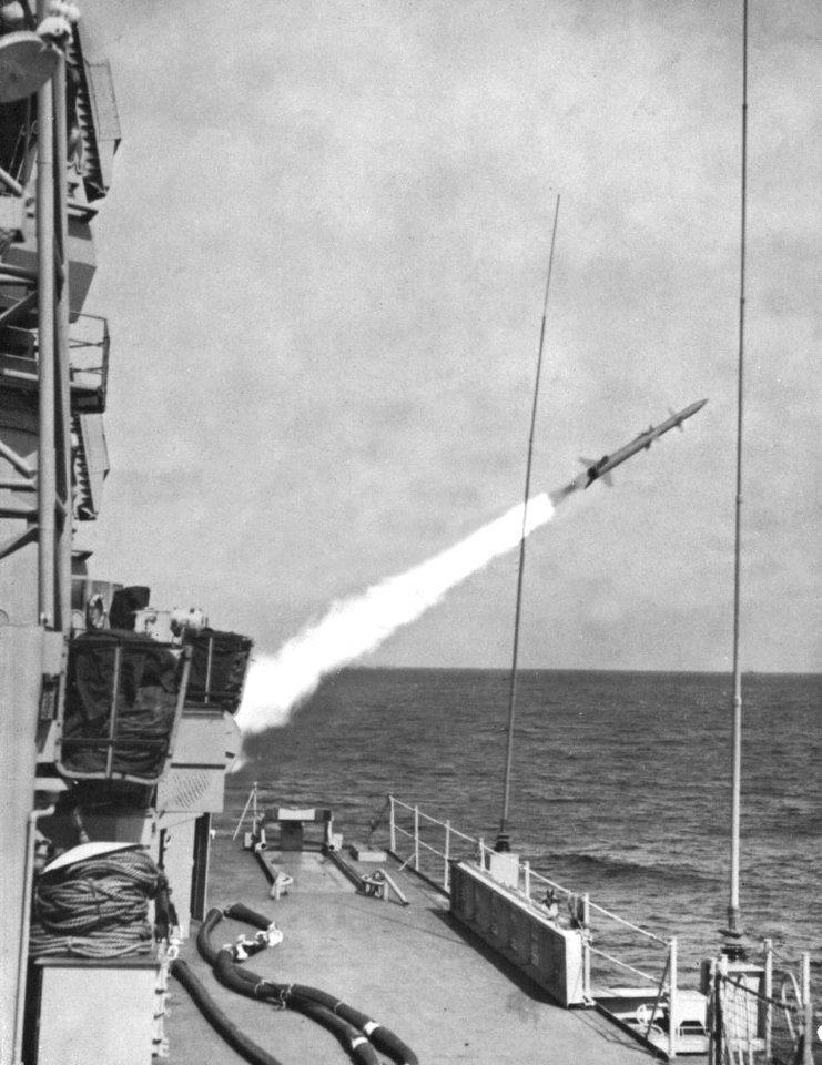 USS Topeka (CLG-8) fires a RIM-2 Terrier missile in 1962