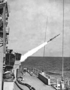 USS Topeka (CLG-8) fires a RIM-2 Terrier missile in 1962