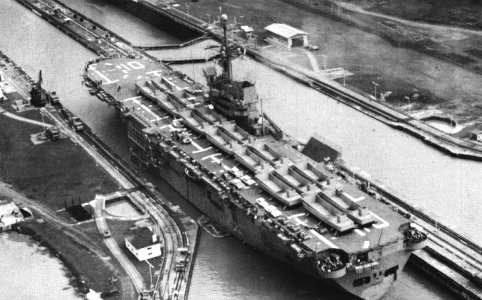 USS Tripoli (LPH-10) in the Panama Canal 1966