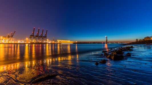 Dusk sky elbe photo