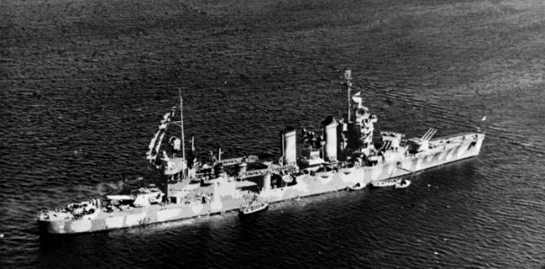 USS Tuscaloosa (CA-37) moored in Scapa Flow, in April 1942 (80-G-12018)