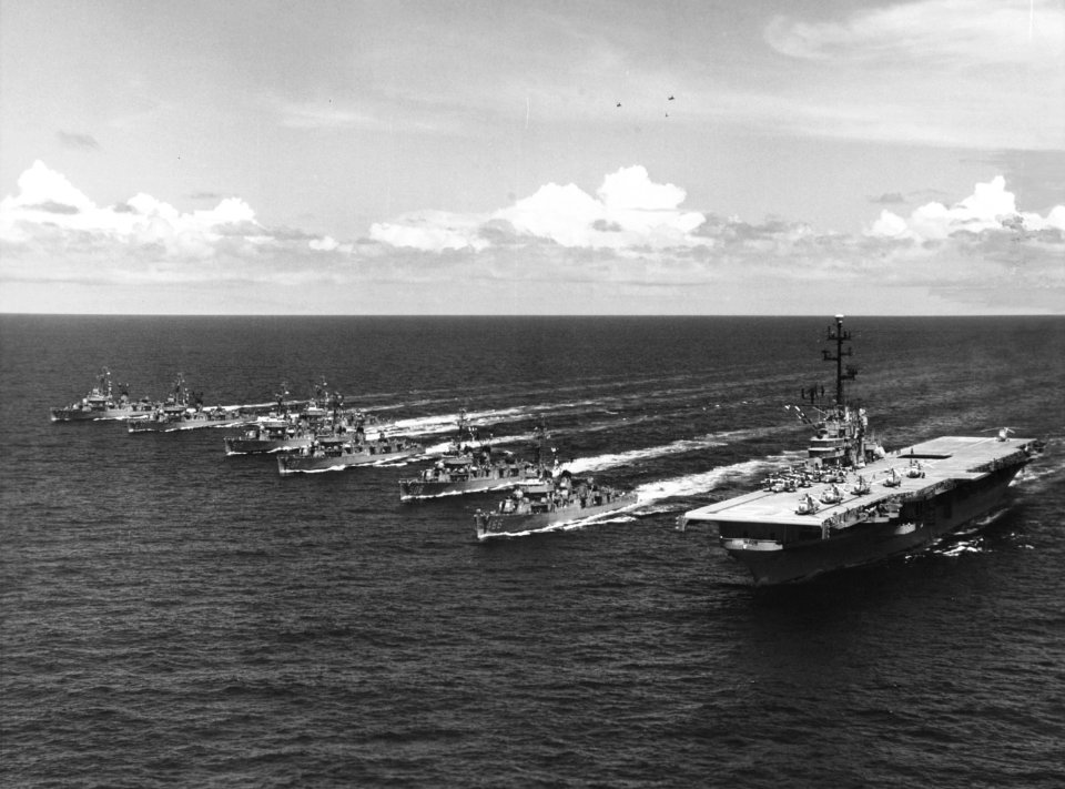 USS Valley Forge (CVS-45) underway with Task Group Alfa in 1959