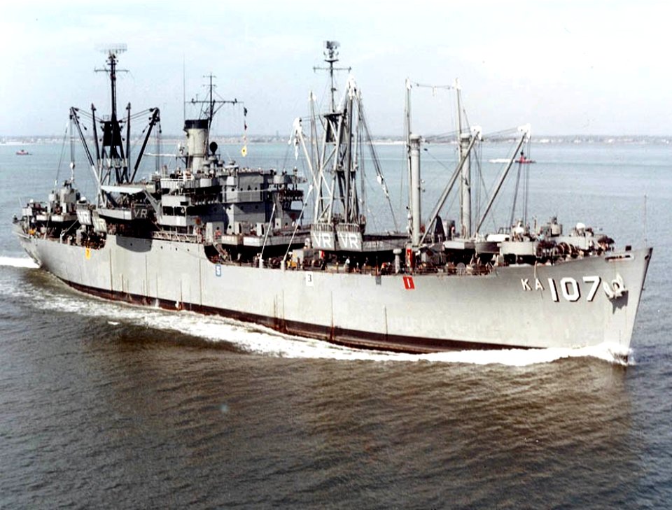 USS Vermilion (AKA-107) underway on 15 July 1963 (KN-9103)