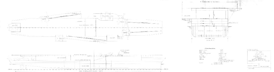 USS United States (CVA-58) preliminary design drawing, July 1947