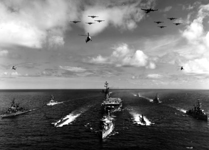 USS Valley Forge (CVS-45) underway with Task Group Alfa, in 1959 (USN 1043094)