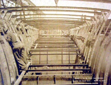 USS Ward (DD 139, later APD-16) construction at Mare Island Navy Yard, 1918 (27407620166)