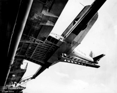 USS Wasp (CV-7) deck edge elevator from below 1940