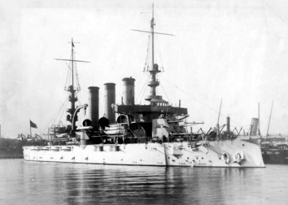 USS Virginia in port, 1906-07