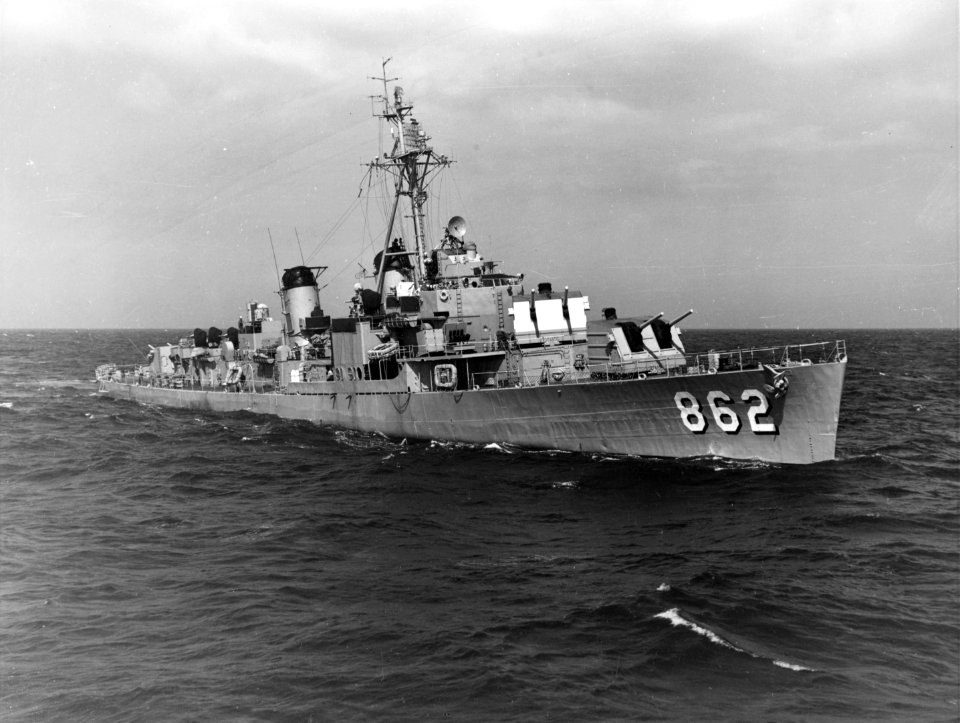 USS Vogelgesang (DD-862) underway at sea in July 1954