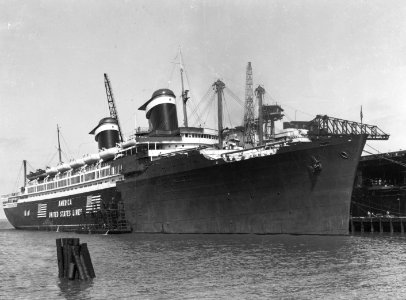 USS West Point (AP-23) being repainted for naval service, 2 June 1941 (19-N-24561)
