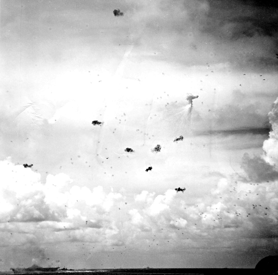 USS Wasp (CV-18) under attack during Battle of the Philippine Sea 1944