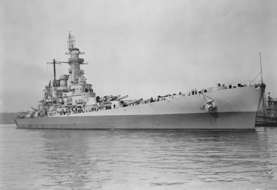USS Washington collision damage repaired NARA BS 63999