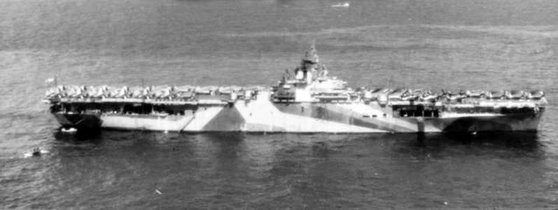 USS Wasp (CV-18) at anchor in Ulithi Atoll on 8 December 1944 (80-G-294131)