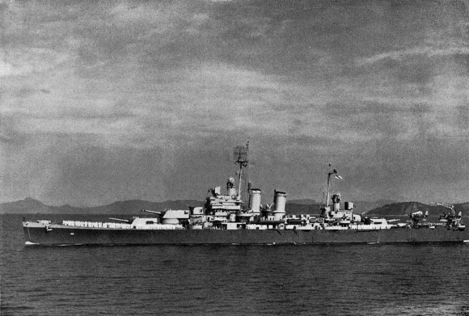USS Wichita (CA-45) underway off Kyushu in October 1945