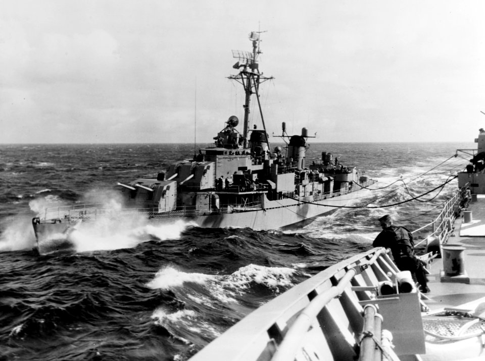 USS Wiltsie (DD-716) taking on fuel in the Western Pacific 1960