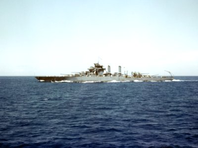 USS West Virginia (BB-48) off Pearl Harbor in April 1943