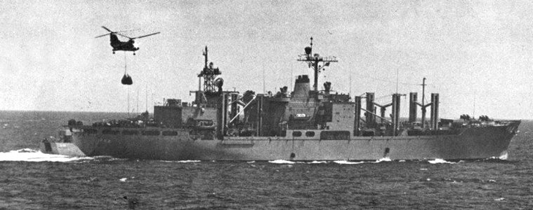 USS White Plains (AFS-4) underway in 1972