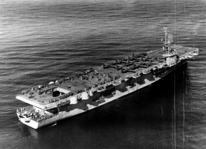 USS Windham Bay (CVE-92) transporting F-84s 1950s
