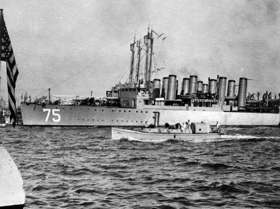 USS Wickes (DD-75) moored with other destroyers c1921