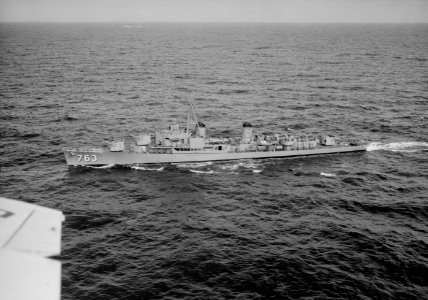 USS William C. Lawe (DD-763) underway off Block Island on 6 September 1951