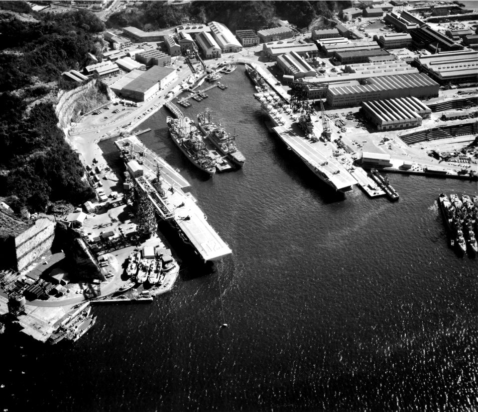 USS Yorktown (CVS-10) and USS Bennington (CVS-20) at Yokosuka in 1963