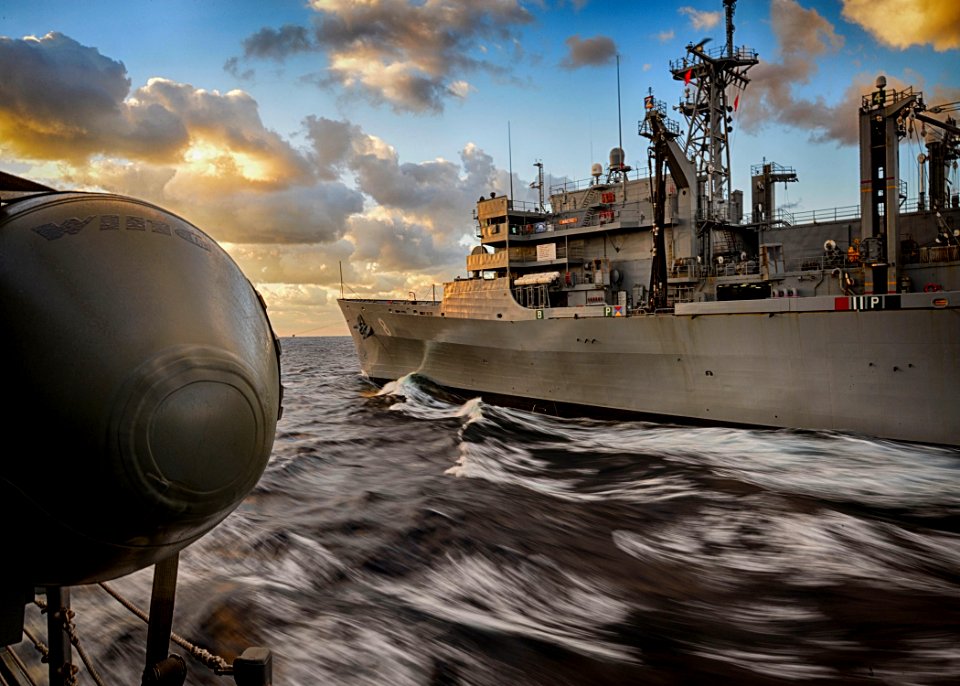USS Winston S. Churchill conducts a replenishment-at-sea. (16241601717)