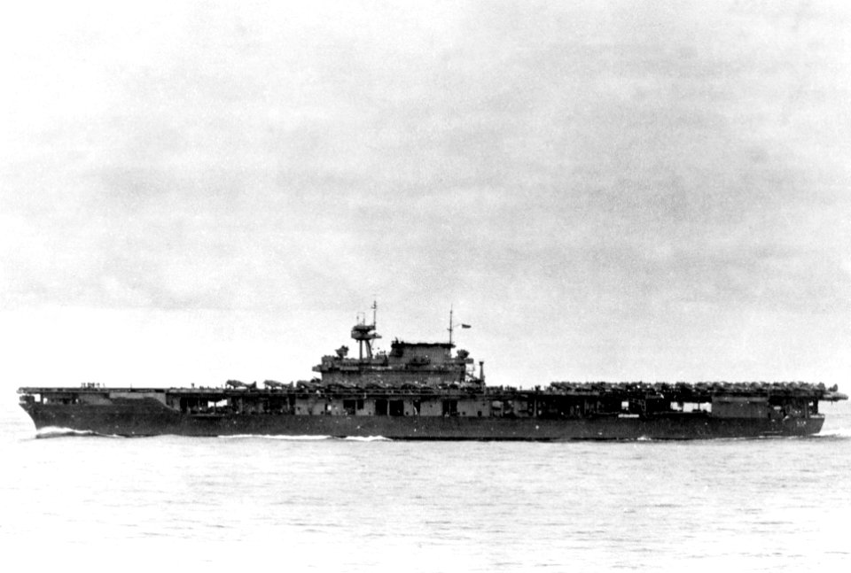USS Yorktown (CV-5) underway at Midway 1942