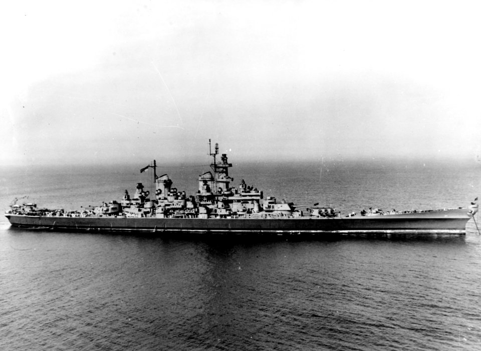 USS Wisconsin (BB-64) at anchor on 30 May 1944 (80-G-453313)
