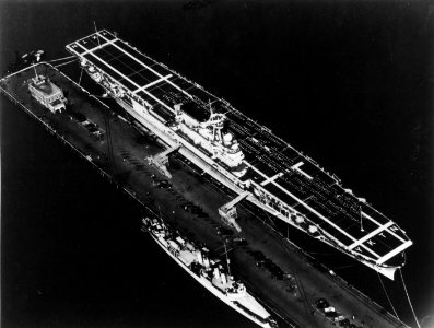 USS Yorktown (CV-5) being commissioned in 1937