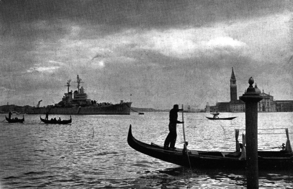 USS Worcester (CL-144) at Venice in 1949