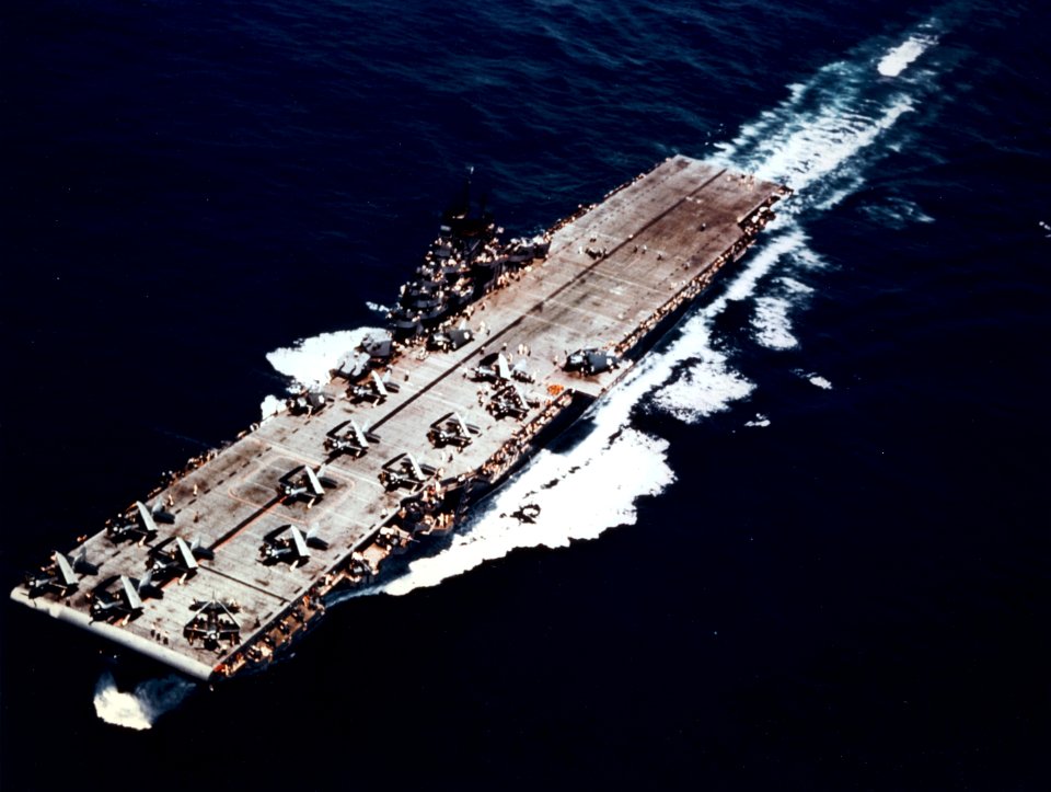 USS Yorktown (CV-10) underway, circa in mid-1943 (80-G-K-14379)