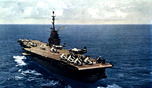 USS Yorktown (CVA-10) aft view in 1957