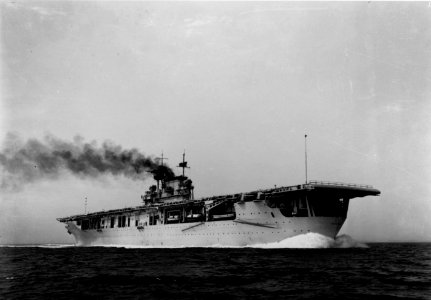 USS Yorktown (CV-5) heading astern during sea trials - 19-N-17422