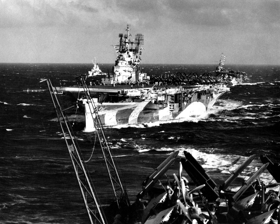 USS Yorktwon (CV-10) off Japan in March 1945