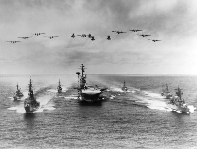 USS Yorktown (CVS-10) underway with escorts in 1966