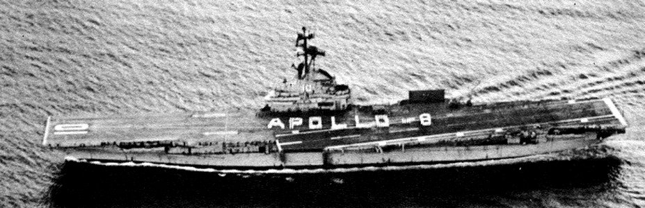 USS Yorktown (CVS-10) crew forms Apollo 8 on flight deck 1968