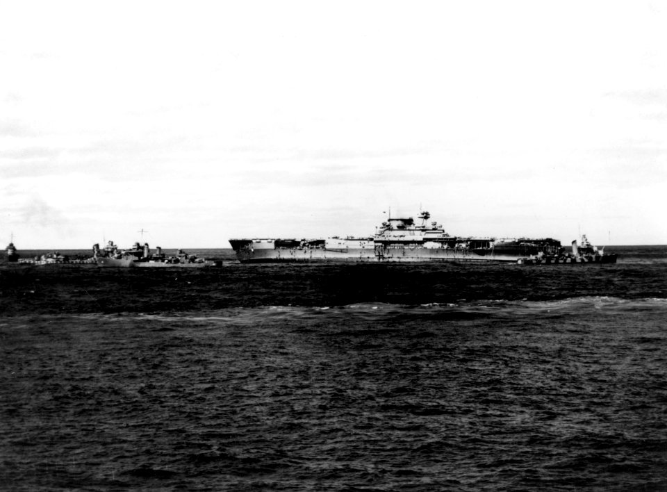 USS Yorktown (CV-5) being abandonded, 4 June 1942