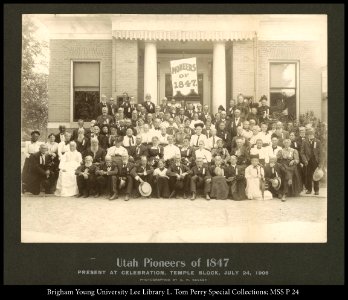 Utah Pioneers of 1847 Present at Celebration, Temple Block, July 24, 1905. Photographed by C.R. Savage. photo