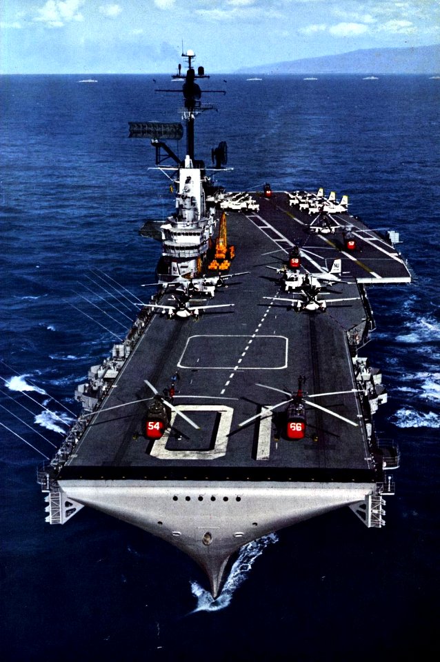 USS Yorktown (CVS-10) underway at sea, circa in 1963