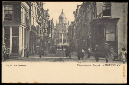 Utrechtsestraat gezien naar Paleis voor Volksvlijt. Uitgave Jos Nuss, Afb PBKD00263000006